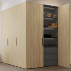 Vestidor con tirador en cobre y melamina Saona Trigo