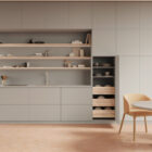 En esta cocina se combina el merino con madera de pino