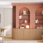 mueble de salón combinando Ibuku Natural y siena