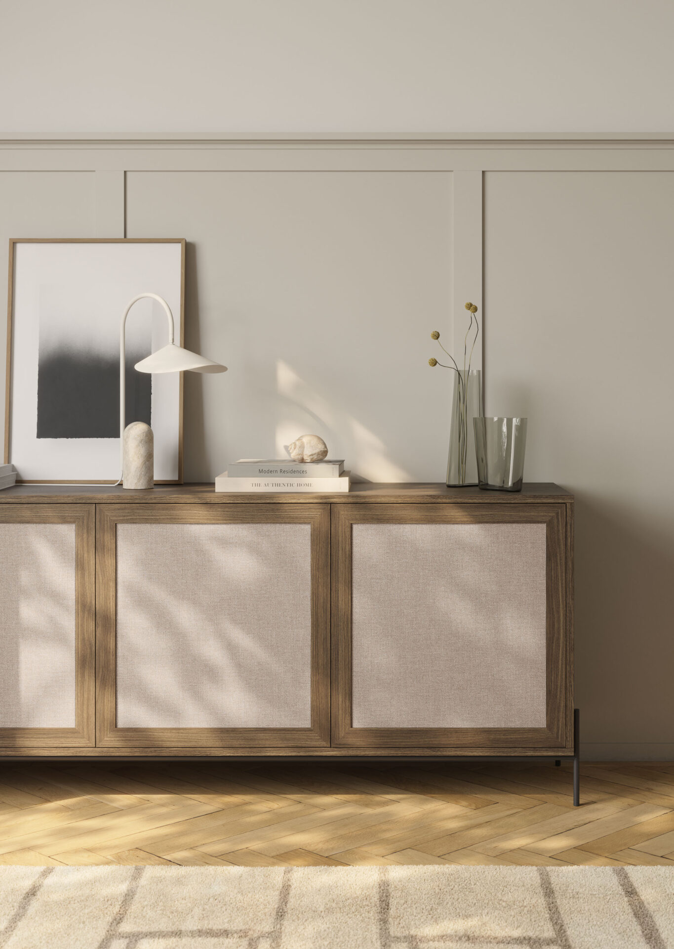 mueble de salón acabado con tablero linum sete